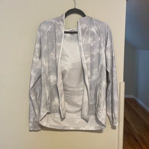 Athleta White and Grey Jacket